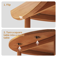 Ensemble de table à manger en bois massif moderne à double usage pliant rond et rétractable petits meubles de maison japonais