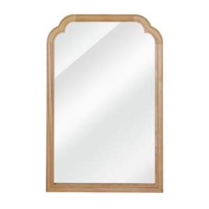 Natural Wood Color 20x30 Solid Wood <b>Frame</b> Rounded Corner Decorative Mirror For Bedroom Bathroom Living Room Entryway - Product Image 5