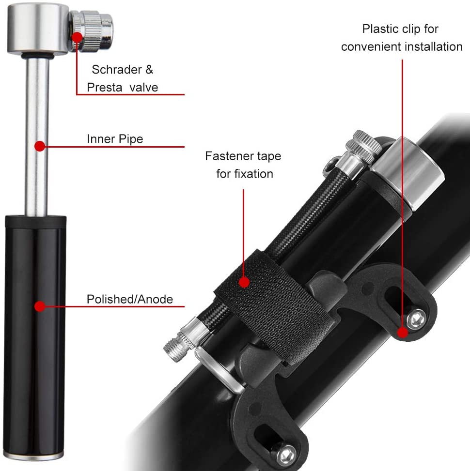 Миниатюрный велосипедный воздушный насос из алюминиевого сплава, велосипедные аксессуары, Портативные велосипедные насосы