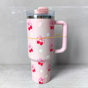 StanL 40oz <strong>Pink</strong> Love Heart Double Vacuum Stainless Steel <strong>Travel</strong> <strong>Mug</strong> Tumbler Valentine's Day Printed <strong>Travel</strong> <strong>Mugs</strong> with Handle - Product Image 3