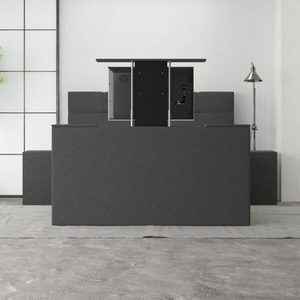 Lit à sommier moderne et luxueux réglable avec cadre chromé en velours doux, rangement et capitonnage, en bois écologique - Product Image 3