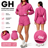Ensemble de survêtement court pour femme GH Custom, léger, deux pièces, pour course à pied, tennis, fitness et entraînement