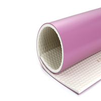 Revêtement de sol de scène de danse en PVC bleu ciel, violet et gris clair, vinyle sans joint pour la décoration de théâtres et studios de danse