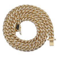 Collier tendance unisexe transfrontalier Europe-Amérique, accessoires de danse urbaine et de rap, chaîne en bambou avec zircon