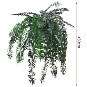 Plante verte artificielle <span class=keywords><strong>murale</strong></span> de 180 cm, type fougère persane et feuille de sycomore, en caoutchouc souple, haute simulation, écologique, prête à l'emploi (RTS) - Product Image 6
