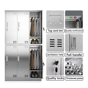 6 9 12 <strong>Doors</strong> Employee Stainless Steel Storage Locker Cabinet Metal Changing Room Worker Parcel Lockers Baggage Luggage Locker - Product Image 2