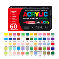 48 Warna Guangna Spidol Akrilik Cair Langsung dengan Ujung Presisi untuk Melukis Figur Mini, Model, dan Touch Up, Tinta Permanen