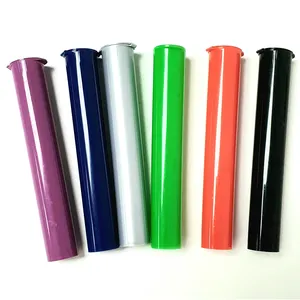 Custom Pre Pop Top Tube Container Child Resistant 116mm 120mm Clear Plastic Roll Tubes Packaging