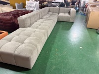 Ensemble de canapés modulaires sectionnels en tissu capitonné, siège profond, chaise longue en forme de L, meubles modernes pour salon