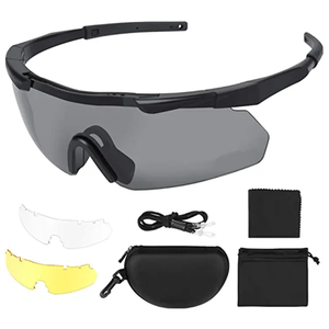 Óculos Táticos de Sol PC Anti-Impacto Polarizados para Ciclismo com 3 Lentes Intercambiáveis Óculos de Tiro - Product Image 3