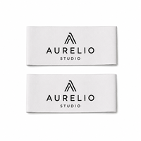 Étiquettes tissées personnalisées en coton damassé avec logo pour marques de vêtements – Affichage du logo sur les étiquettes de vêtements pour usines