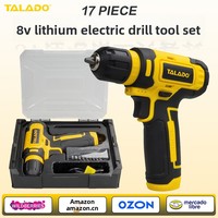 Perceuse électrique sans fil 8V, moteur sans balais, vitesse variable réversible, régulation progressive, batterie lithium rechargeable, mandrin 3/8