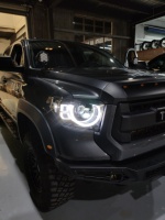 Ensemble de phares LED complets style Defender, lentille de projecteur Halo DRL, boîtier noir pour Toyota Tundra 2014 2015 2016 2017-2021