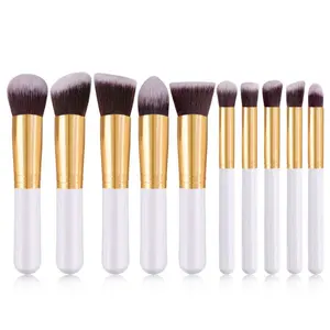 DX Popular mini wooden makeup brush kit synthetic hair black and gold handle makeup supplier