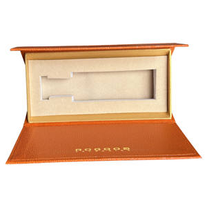 <span class=keywords><strong>Caja</strong></span> <span class=keywords><strong>de</strong></span> Regalo Magnética Triangular <span class=keywords><strong>de</strong></span> Lujo ROGOOD con Papel con Textura <span class=keywords><strong>de</strong></span> Cuero Naranja y Papel Especial con Grabado Dorado, Ideal para Perfumes P1119 - Product Image 4