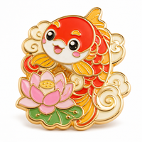 Pin Enamel Ikan Koi Keberuntungan Kustom Berlapis Emas Gaya Cina, Bros Ikan Mas untuk Tas Jinjing, Hadiah, Pin Kerah, Lencana