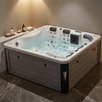 Baignoire Whirlpool de qualité commerciale, portable, pour extérieur, autoportante, en acrylique, haute durabilité, spa, bain à remous, solution complète