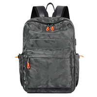 Sac à dos pour ordinateur portable en PU camouflage pour hommes, sacoche pour ordinateur 14 pouces, sac de voyage 20-35L avec chargement USB