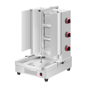 Nouvelle conception Heavy Duty 3 Brûleurs Horizontal Or Fenêtre Doner Kebab Grill Grande Puissance Gaz Lave Pierre Shawarma Machine - Product Image 4