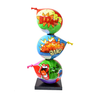 Pop Art grande lettre Sculpture peinte à la main lettre Statue haute brillant Chrome dessin animé amour ornement pour intérieur décoratif