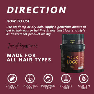 Гель для укладки волос Loc n Thick, 4 унции/16 унций, прозрачный, для плетения кос, контроля линии роста, суперсильная фиксация, с блестками, для укладки косичек - Product Image 2