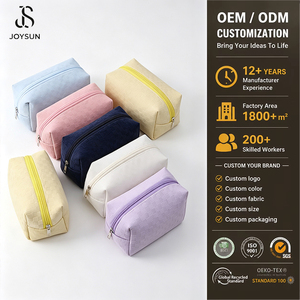 Bolsa de Maquiagem Texturizada JOYSUN com Logo Personalizado, Organizador Portátil de Material Escolar, Estojo Cosmético - Product Image 1