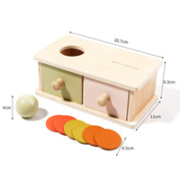 Matériel pédagogique Montessori : Boîte à tiroirs en bois, Tambour textile, Boîte à balles tombantes – Jouets éducatifs intellectuels pour l'éveil précoce