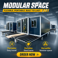Maison préfabriquée moderne en conteneur, maison modulaire en conteneur avec porte et fenêtres en verre pour usage résidentiel