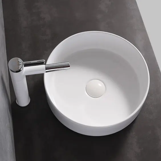 Tarpul campione gratuito colore personalizzato controsoffitto in ceramica lavaggio a mano lavelli da bagno lavabo rotondo bianco artistico