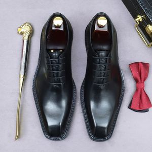 Chaussures habillées formelles pour hommes en cuir luxueux, chaussures de mariage pour marié, chaussures Oxford de style italien luxueuses pour hommes - Product Image 1