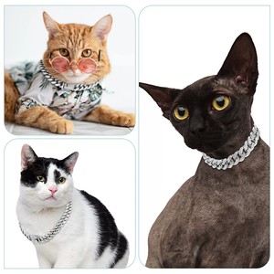 Easy-Pets Usine Fourniture Solide Bling Strass Diamant Alliage Métal Chien Collier Hip Hop Style Cubain Lien Collier Ruban - Product Image 3
