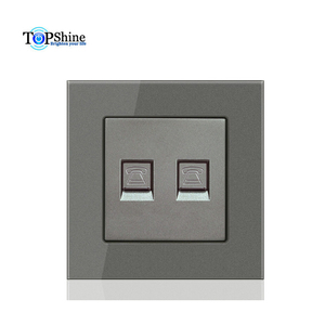 Topshine Tempered Glass Khung và sắt cơ sở duy nhất Modular Tel tường ổ cắm với đôi RJ11 Tel ổ cắm - Product Image 5