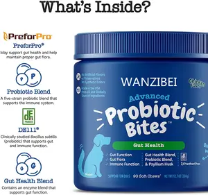 Probióticos Trata para Cães-120 Cão Mastiga Soft-Tudo Natural Probióticos, Prebióticos e Enzimas Digestivas para A Constipação