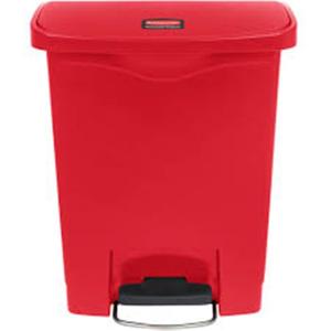 Cestino per Rifiuti con Pedale 30 L Rosso, Pattumiera a Pedale Frontale - Product Image 1