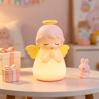 Lampe de chevet LED USB à intensité variable, petite veilleuse créative en forme d'ange, 7 couleurs changeantes, éclairage chaleureux, pour chambre d'enfant