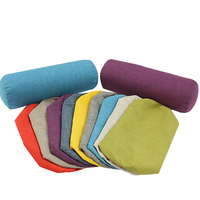 Coussin de yoga cylindrique personnalisé avec logo - Coton perlé et lin, coussin de méditation lavable, pliable, faible MOQ
