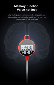 Мгновенное считывание цифровой термометр для мяса IPX6 Водонепроницаемый белый ЖК-дисплей с подсветкой Еда Барбекю Молоко Кофе Молоко молоко с 304ss зонд - Product Image 3
