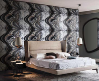 Panneau mural moderne en PVC, marbre noir et or, feuille de marbre UV, haute brillance, imperméable, pour la décoration murale de salle de bain, design d'intérieur