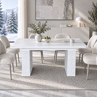 [Stock US] Livraison Gratuite Table à Manger Extensible Moderne Grain de Bois Blanc Plateau Amovible Expédition Domestique US MOQ 1