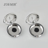 Étui de luxe vide en argent pour poudre compacte avec fenêtre, style montre, pour fard à joues, illuminateur, palette de maquillage et palettes de fards à paupières