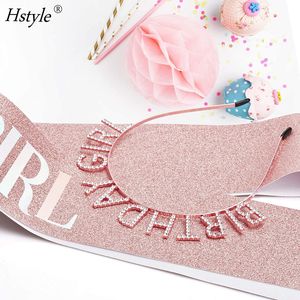 Couronnes d'anniversaire pour femmes, écharpe d'anniversaire rose doré et diadème d'anniversaire pour femmes, strass de princesse pour femmes et filles <span class=keywords><strong>HS611</strong></span> - Product Image 3