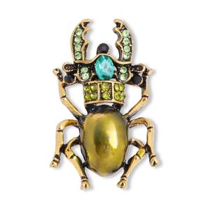 Nouvelle <span class=keywords><strong>broche</strong></span> vintage en forme de scarabée à la mode, très vendue, avec embellissement en strass, épingle décorative pour vêtements de filles - Product Image 3