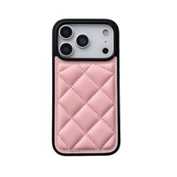 Coque de téléphone portable unisexe simple en TPU+PC avec placage électrolytique et motif losanges de dessin animé, protection intégrale 360° pour iPhone 17 Pro Max, collection automne-hiver