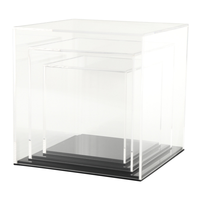 Boîte de présentation mobile transparente en acrylique, anti-poussière, pour le bureau à domicile, le mariage, les spécimens minéraux
