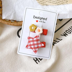 Sweet Baby Side-Snap Hairpins New <span class=keywords><strong>Korean</strong></span> Acessórios de cabelo para crianças Tecido Star Flower Party Hair Barrette Clips para crianças - Product Image 5