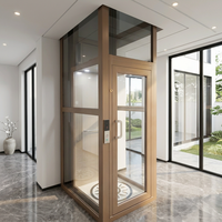 Panneau de verre pour porte d'ascenseur de villa moderne, rail à rouleaux silencieux, pièces d'ascenseur domestique contemporain