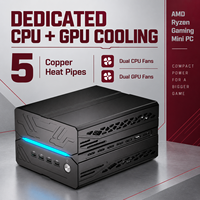 Mini PC de jeu AMD Ryzen 9 7950X3D RTX 4060 Ti 8 Go Ordinateur de bureau DDR5 jusqu'à 96 Go Double emplacement M.2 PCIe 4.0 WiFi 7 BT 5.4