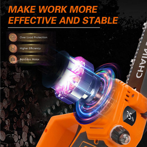 เลื่อยโซ่ยนต์ไร้สาย 21V Brushless ขนาดเล็ก 8 นิ้ว แบบพกพา ชาร์จไฟได้ สำหรับตัดแต่งกิ่งไม้ ตัดไม้ PKS-056 ขนาดใบมีด 6 นิ้ว - Product Image 5