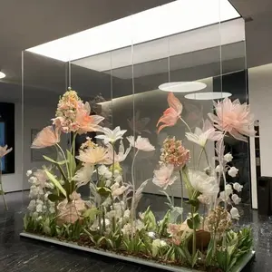 Kök standı ile dev ipek organze çiçek 30-120cm kafa büyük büyük dev büyük ipek nersus çiçek olay mağaza mağaza ekran