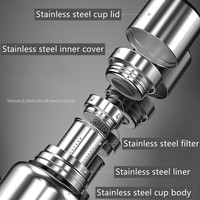 Thermos en acier inoxydable 600/1000/1500ML, bouteille d'eau isolée pour l'extérieur, gobelets portables, thermos de voiture, tasse à café, filtre à corde